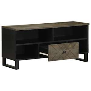 TV skříňka černá 100 x 33 x 46 cm masivní mangovníkové dřevo - obrázek 2