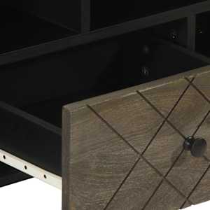TV skříňka černá 100 x 33 x 46 cm masivní mangovníkové dřevo - obrázek 7
