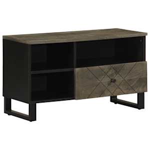 TV skříňka černá 80 x 33 x 46 cm masivní mangovníkové dřevo - obrázek 1