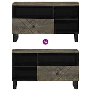TV skříňka černá 80 x 33 x 46 cm masivní mangovníkové dřevo - obrázek 6