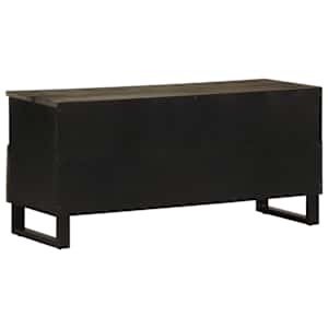 TV skříňka černá 100 x 33 x 46 cm masivní mangovníkové dřevo - obrázek 5