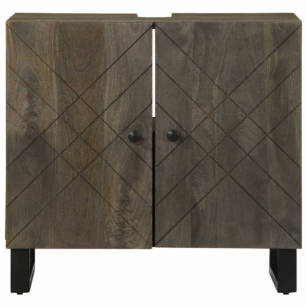Thumbnail - vidaXL Waschbeckenunterschrank Schwarz 62x33x58 cm Massivholz Mango
