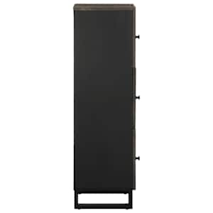 Skříň highboard černá 40x33x110 cm masivní mangovníkové dřevo - obrázek 4