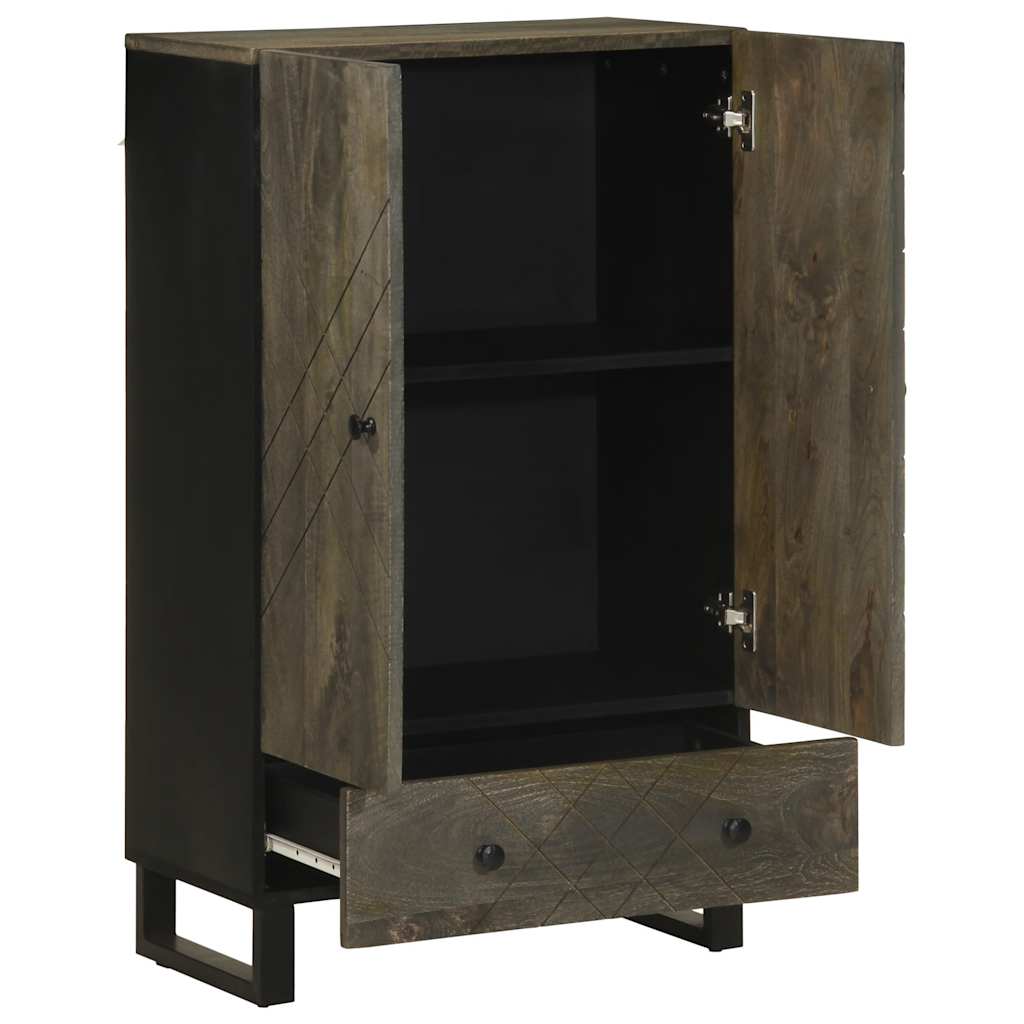 vidaXL Hoge kast 60x33x100 cm massief mangohout zwart afbeelding