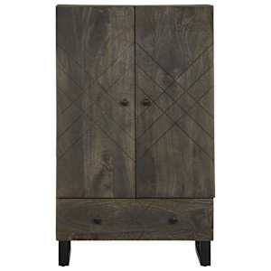 Skříň highboard černá 60x33x100 cm masivní mangovníkové dřevo - obrázek 3