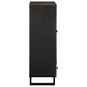 Skříň highboard černá 60x33x100 cm masivní mangovníkové dřevo - obrázek 4