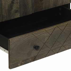 Skříň highboard černá 60x33x100 cm masivní mangovníkové dřevo - obrázek 7