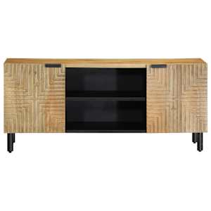 TV skříňka hnědý 105x33x46 cm masivní mangovníkové dřevo - obrázek 2