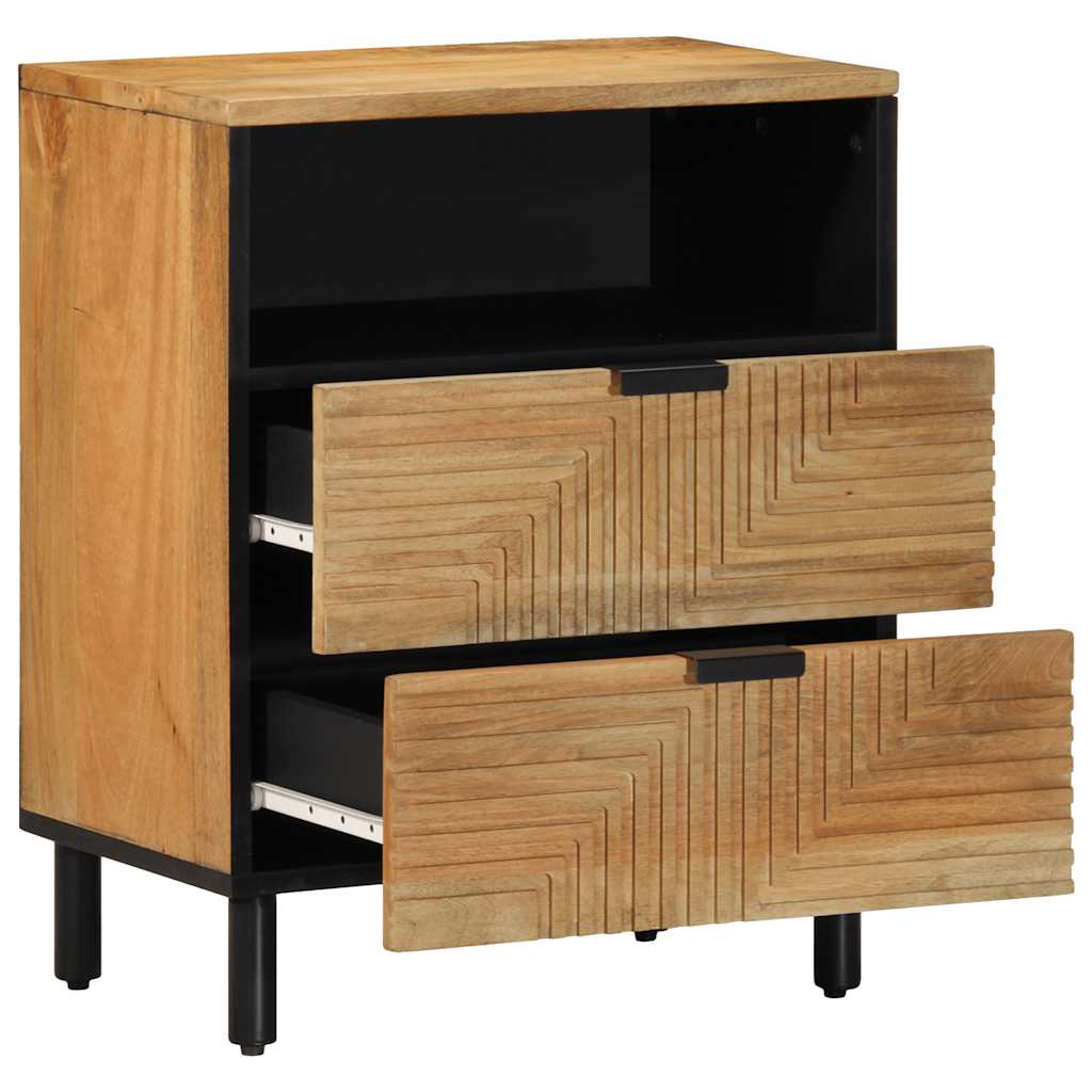 vidaXL Nachtkastje 50x33x60 cm massief mangohout bruin afbeelding