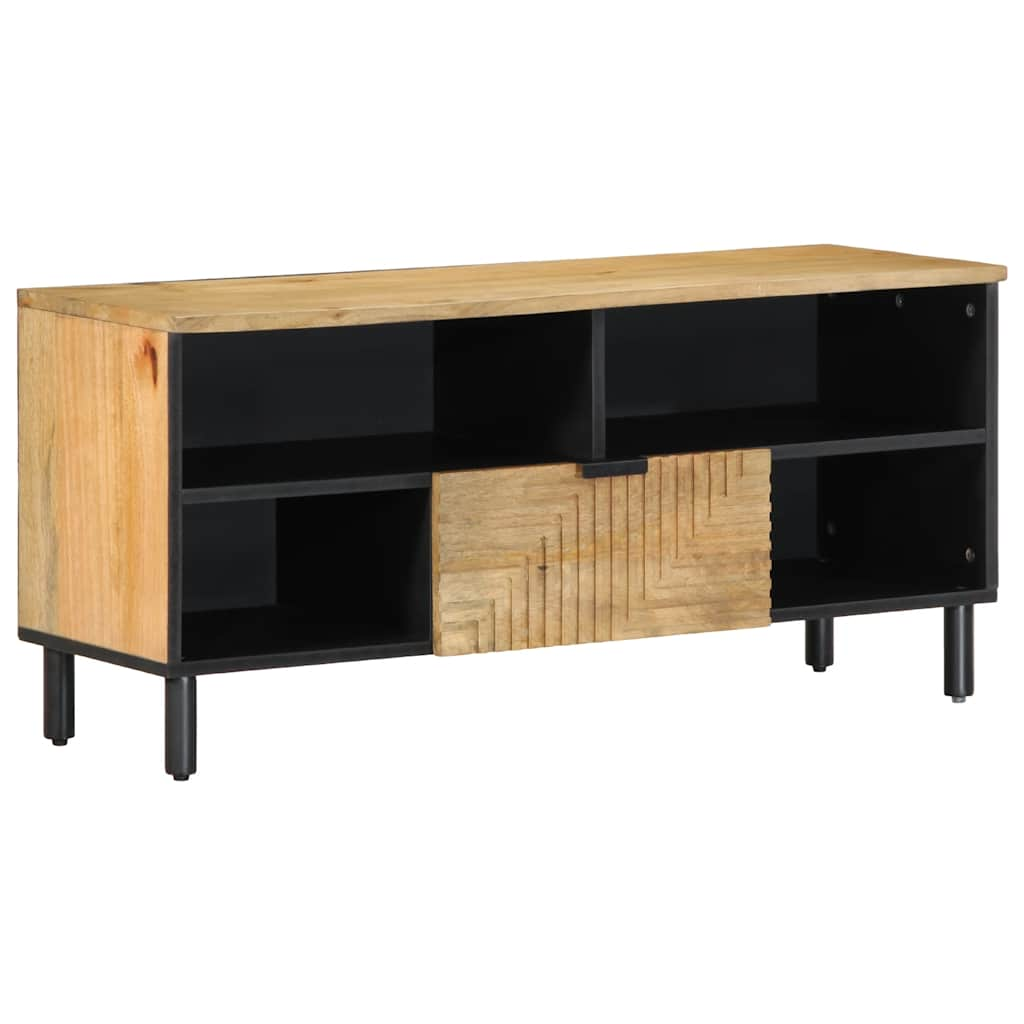 vidaXL TV-Schrank Braun 100x33x46 cm Massivholz Mango