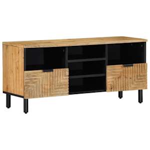TV skříňka hnědá 100x33x46 cm Masivní dřevo Mango - obrázek 1