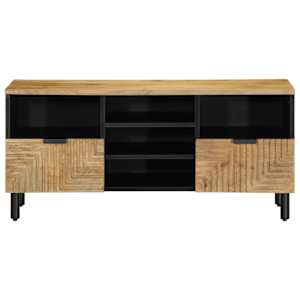 TV skříňka hnědá 100x33x46 cm Masivní dřevo Mango - obrázek 3
