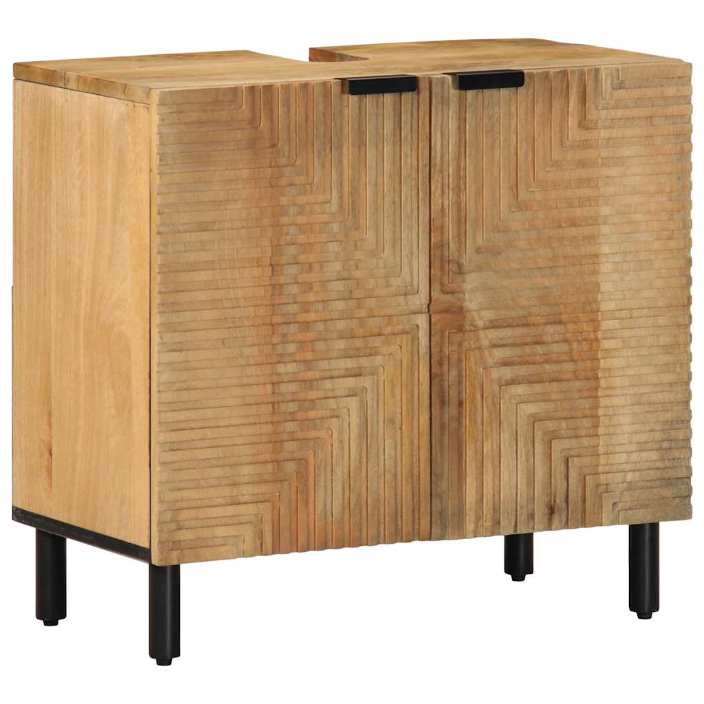 Kopalniški umivalnik Brown 62x33x58 cm Masivni les Mango