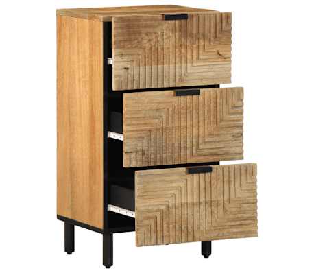 vidaXL Aparador 40x33x75 cm madeira de mangueira maci&ccedil;a castanho