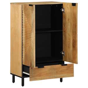 Skříň highboard hnědý 60x33x100 cm masivní mangovníkové dřevo - obrázek 2
