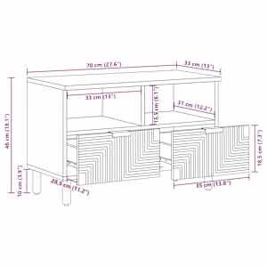 TV stolek 70 x 33 x 46 cm masivní akácie - obrázek 10
