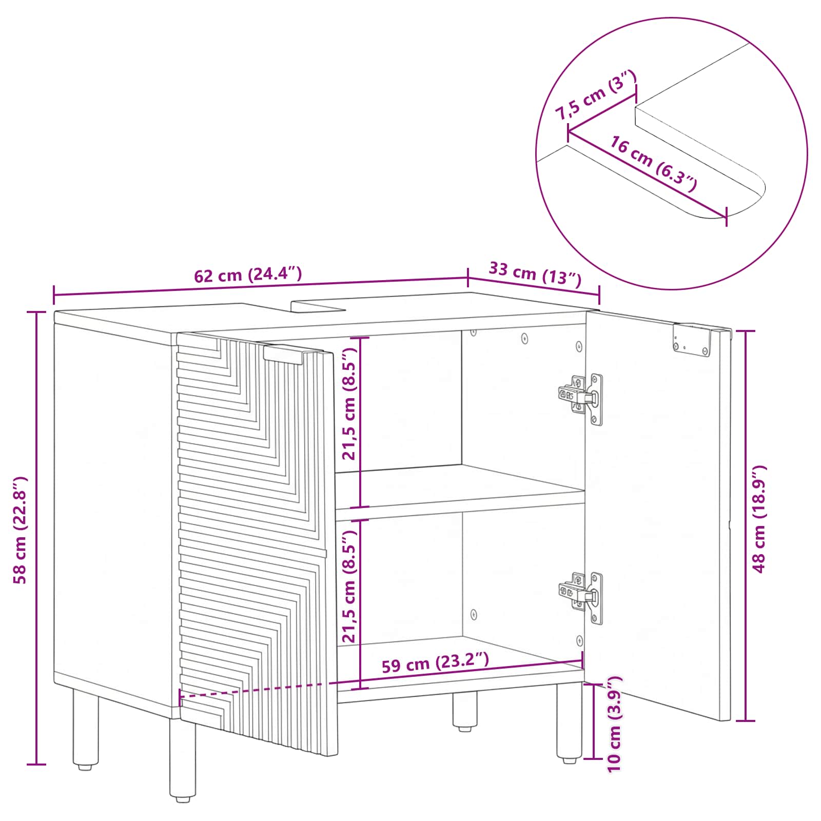 Bathroom Sink Cabinet size guide