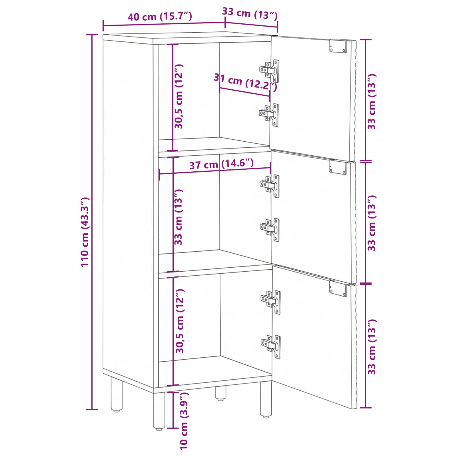 Highboard size guide