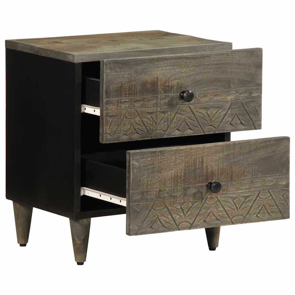 Thumbnail - vidaXL Nachttische 2 Stück Hellgrau 40x33x46 cm Massivholz Mango