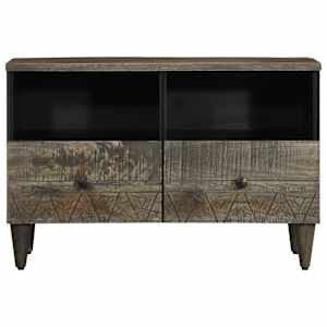 TV skříňka světle šedá 70x33,5x46 cm masivní mangovníkové dřevo - obrázek 2