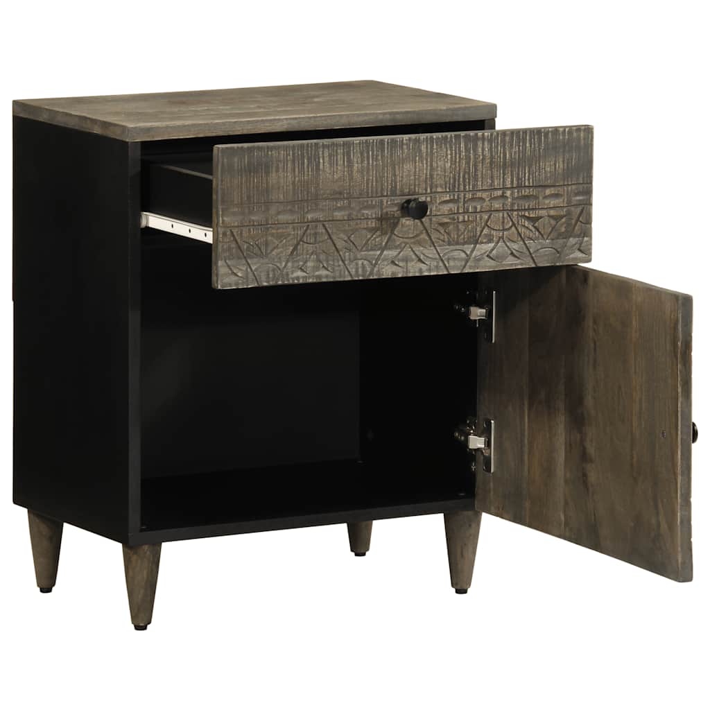 Thumbnail - vidaXL Nachttisch Hellgrau 50x33x60 cm Massivholz Mango