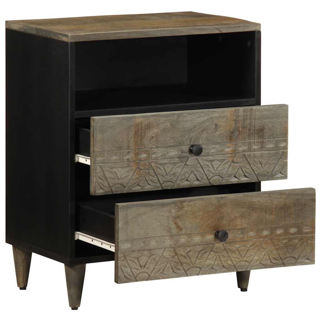 Thumbnail - vidaXL Nachttisch Hellgrau 50x33x60 cm Massivholz Mango