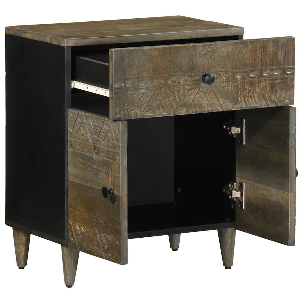 Thumbnail - vidaXL Nachttisch Hellgrau 50x33x60 cm Massivholz Mango