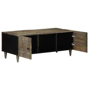 Coffee Table světle šedá 100x54x40cm masivní mangovníkové dřevo - obrázek 3