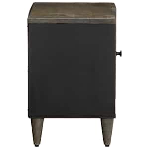 TV Cabinet světle šedá 80x31,5x46 cm masivní mangovníkové dřevo - obrázek 4