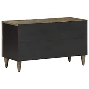 TV Cabinet světle šedá 80x31,5x46 cm masivní mangovníkové dřevo - obrázek 5