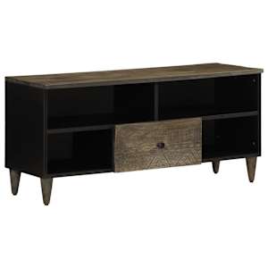 TV skříňka černá 100 x 33 x 46 cm masivní mangovníkové dřevo