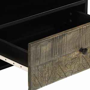 TV skříňka černá 80 x 33 x 46 cm masivní mangovníkové dřevo - obrázek 7