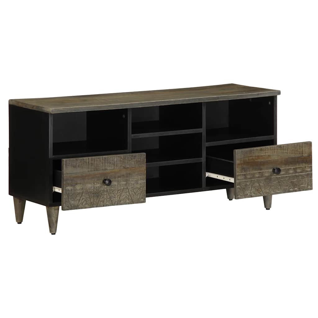 vidaXL fekete tömör mangófa TV-szekrény 100 x 33 x 46 cm