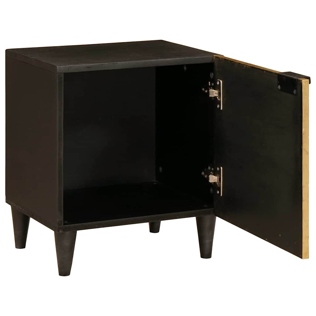 vidaXL Nachtkastje Zwart en Goud 40 x 33.5 x 46 cm