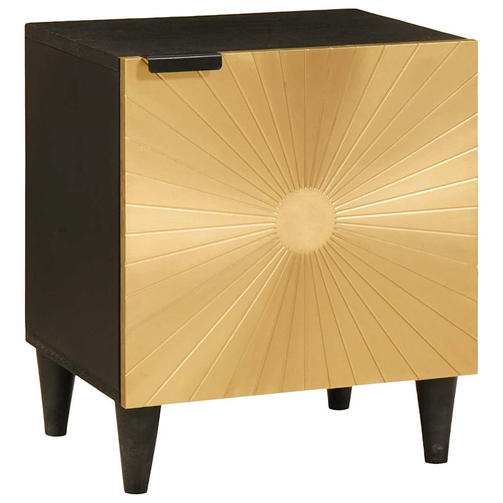 vidaXL Nachtkastje 2 pcs Zwart en Goud 40 x 33.5 x 46 cm