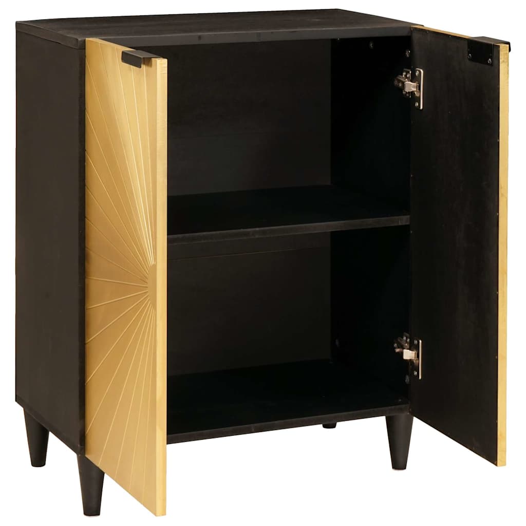 vidaXL Dressoir Zwart en Goud 60 x 33 x 75 cm massief mangohout