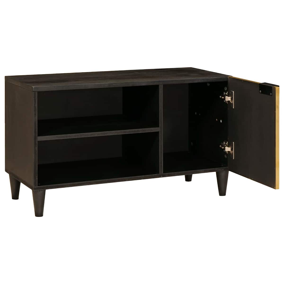 TV-skab Sort og Guld 80 x 33 x 46 cm Konstrueret træ - Billede 4
