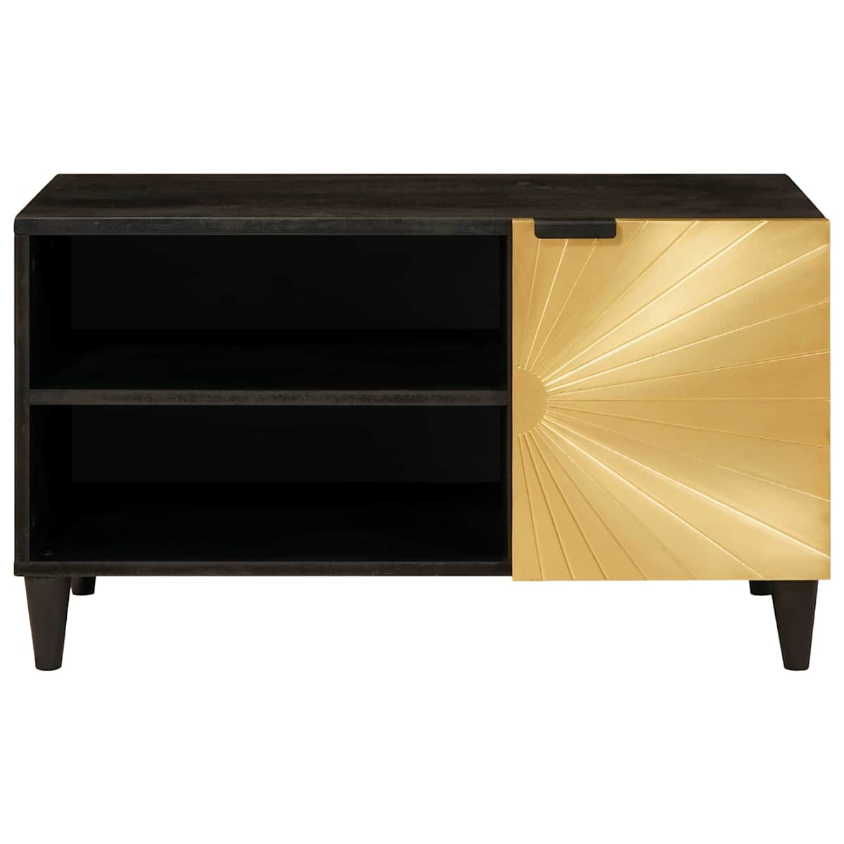 TV-skab Sort og Guld 80 x 33 x 46 cm Konstrueret træ - Billede 5