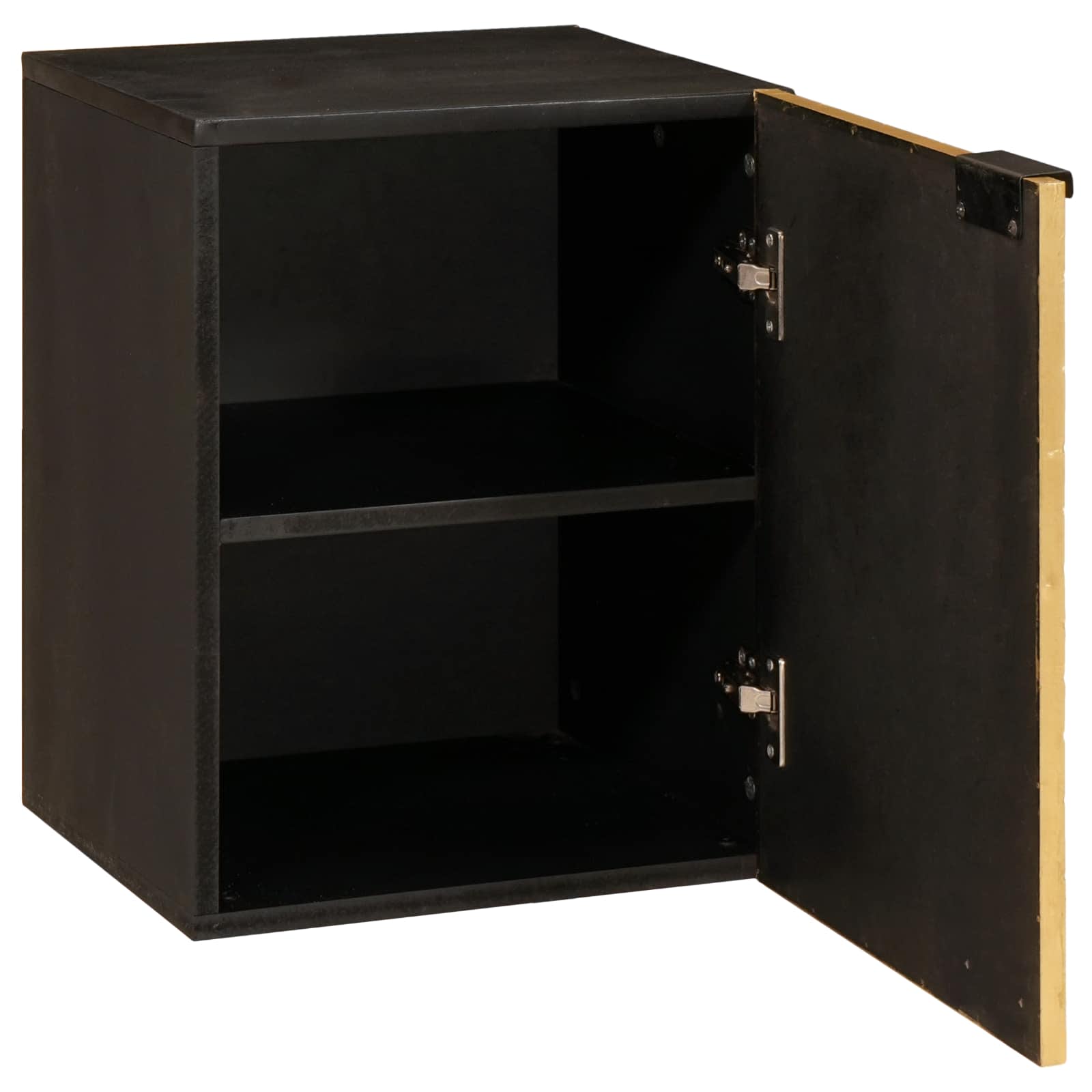 Badkamerkast Zwart en Goud 38 x 33 x 48 cm Massief Mango Hout image 2