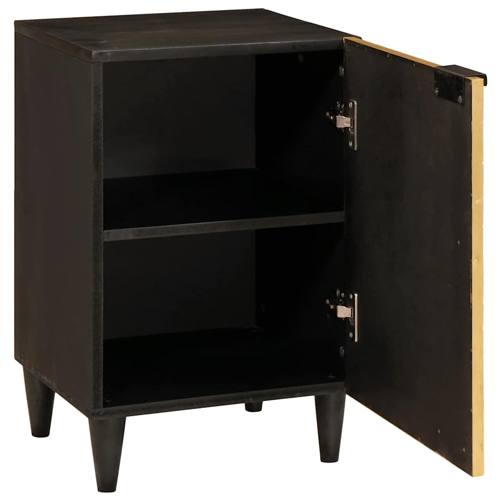 vidaXL Badkamer Kast Zwart en Goud 38 x 33 x 58 cm massief mangohout