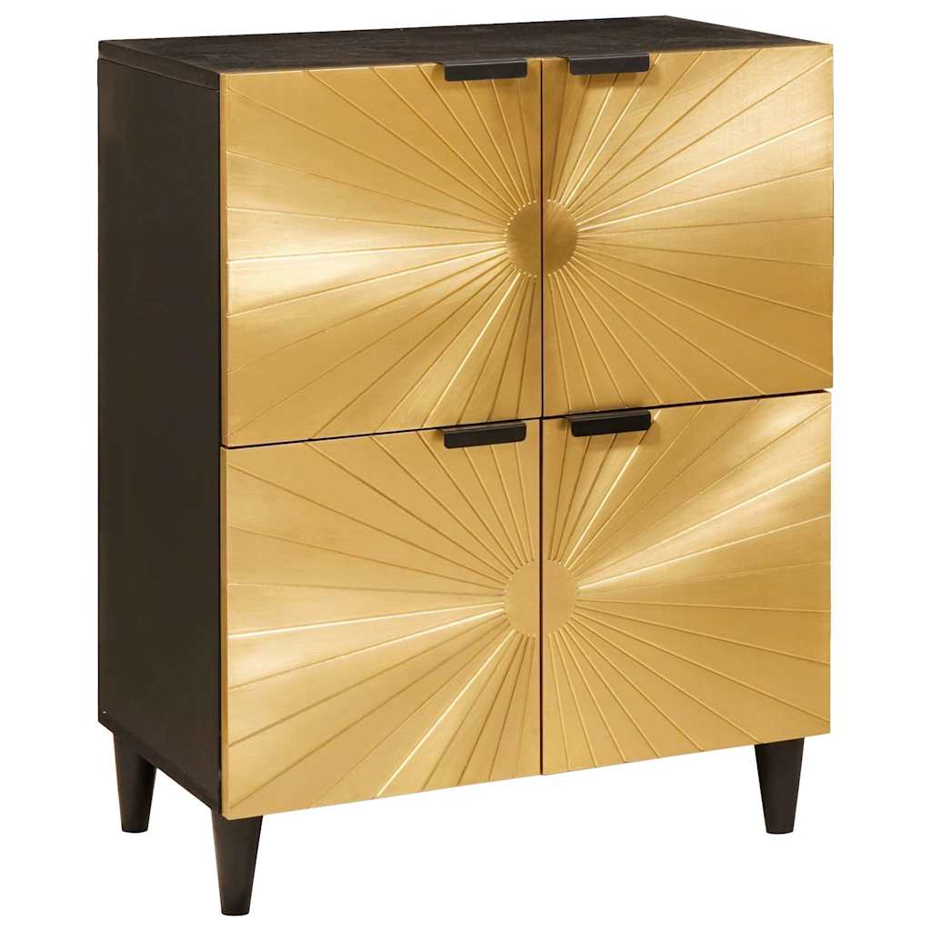 vidaXL Dulap lateral cu depozitare Negru și Aur 60 x 33.5 x 75 cm