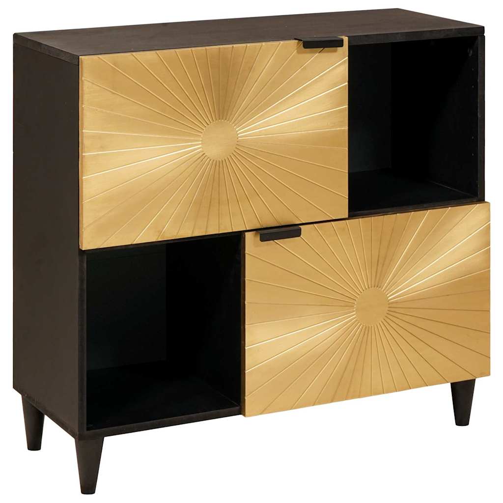 vidaXL Dulap lateral cu depozitare Negru și Aur 80 x 33.5 x 75 cm