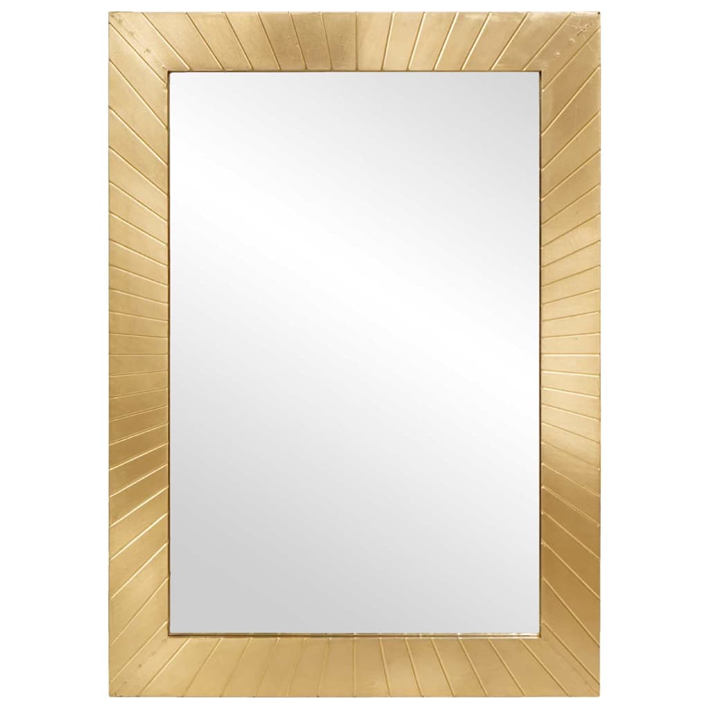 vidaXL Badkamer Spiegel Wandgemonteerd Zwart en Goud 50 x 2.5 x 70 cm