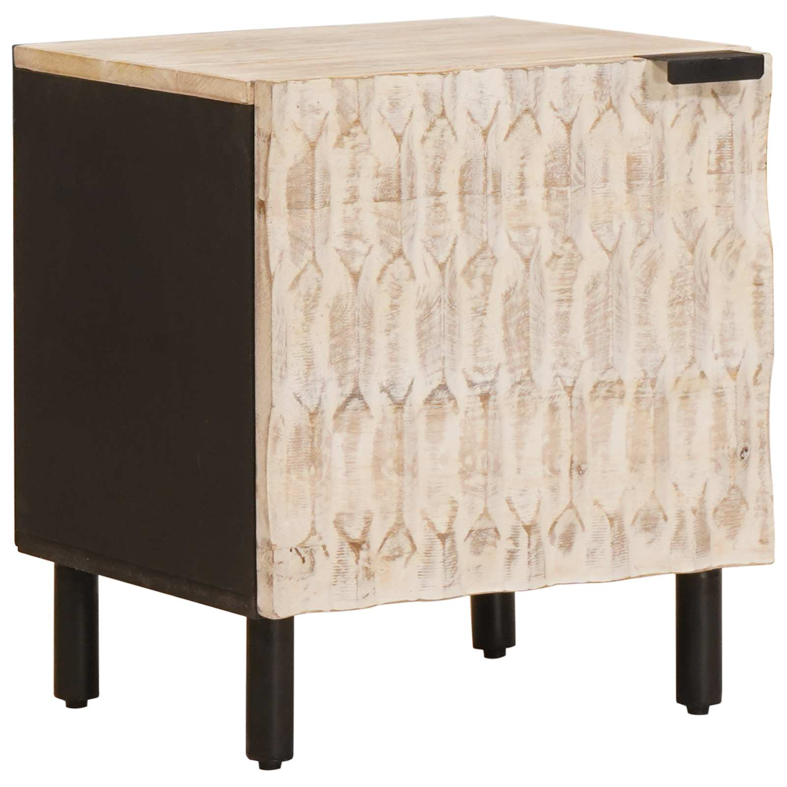 Thumbnail - vidaXL Nachttisch 2 pcs Weiß 40 x 33 x 46 cm Massivholz Mango