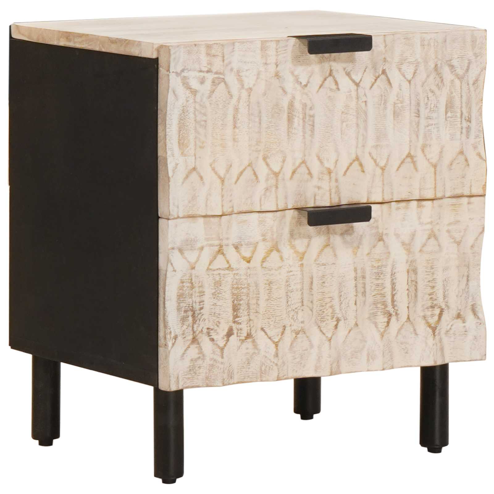 Thumbnail - vidaXL Nachttisch Weiß 40 x 33,5 x 46 cm Massivholz Mango