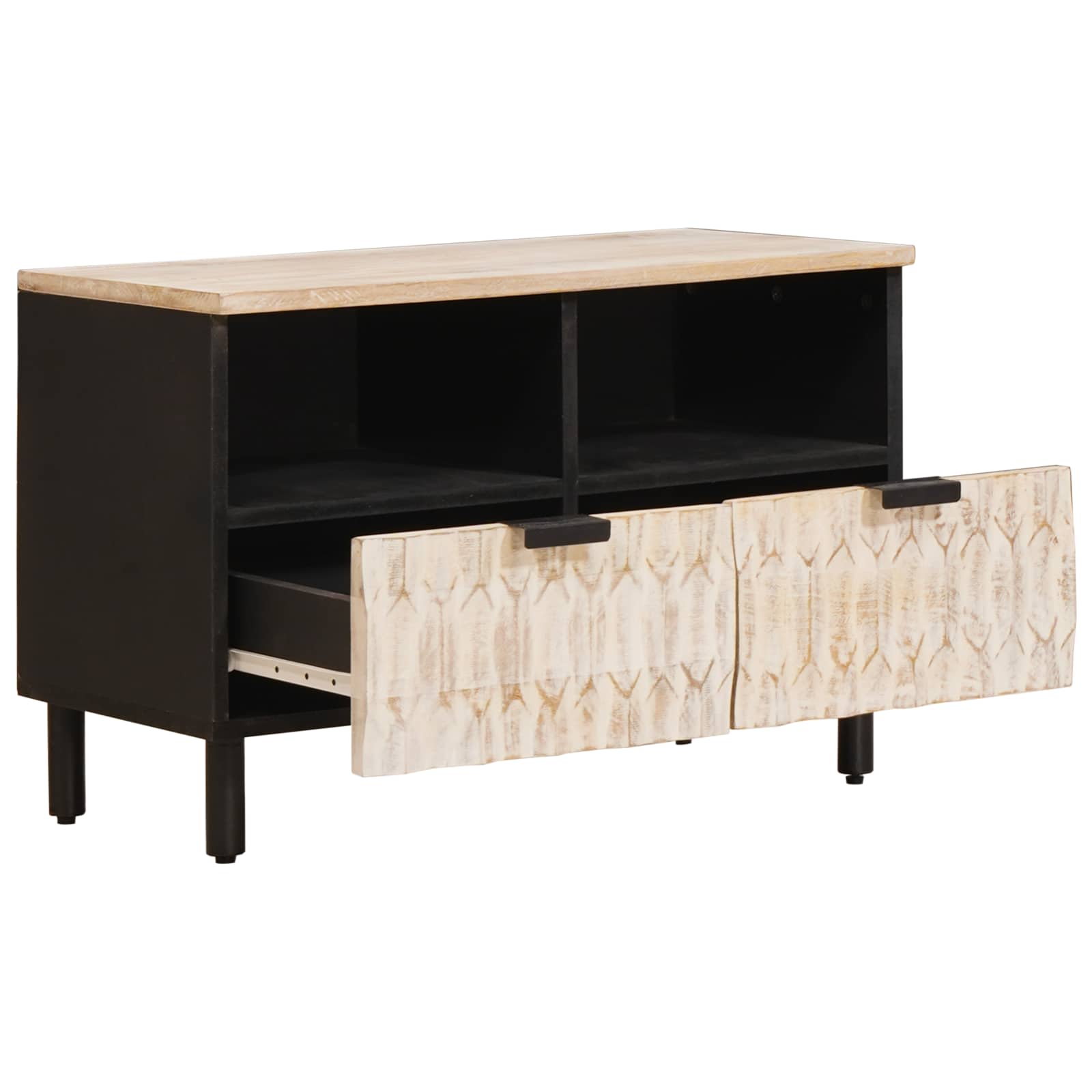 Thumbnail - vidaXL TV-Schränk Weiße gewaschene Oberfläche 70 x 33,5 x 46 cm