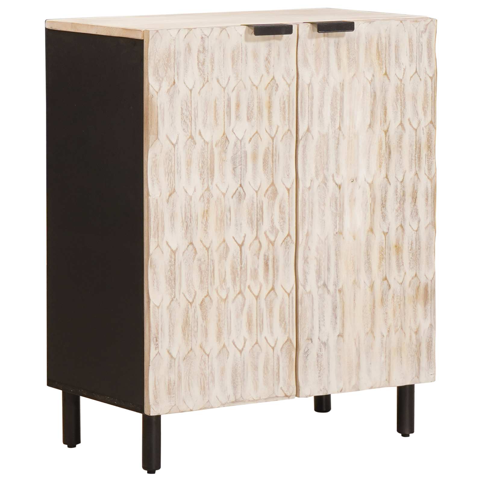 vidaXL Sideboard Weiße gewaschene Oberfläche 60 x 33,5 x 75 cm