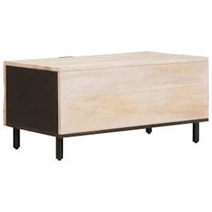 Konferenční stolek Bílá 80 x 50 x 40 cm Masivní mangové dřevo - obrázek 5