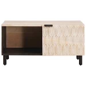Konferenční stolek Bílá 80 x 50 x 40 cm Masivní mangové dřevo - obrázek 3