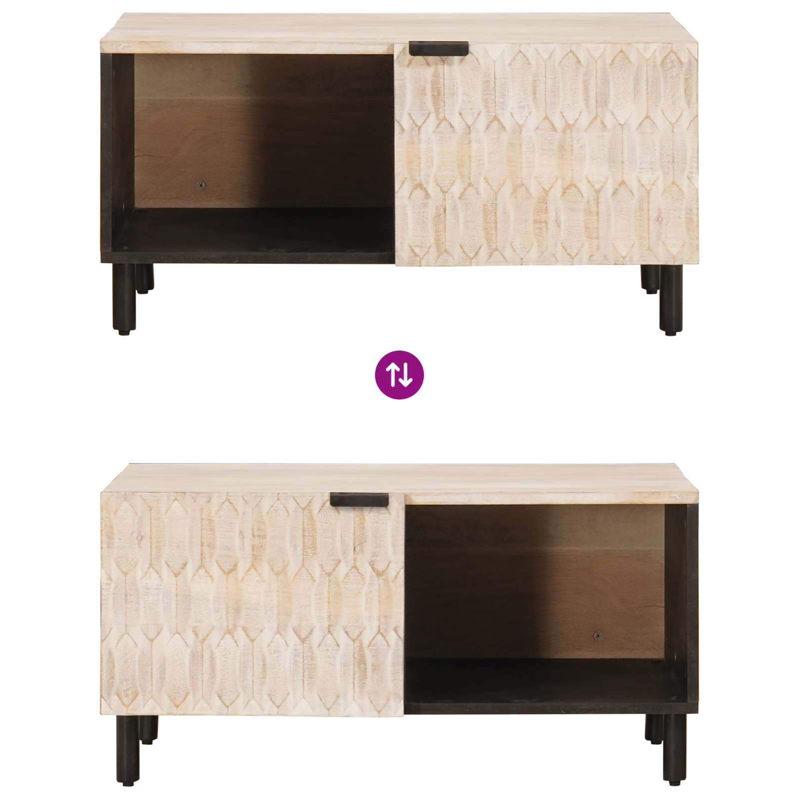 Salontafel Wit 80 x 50 x 40 cm Massief Mango Hout image 10